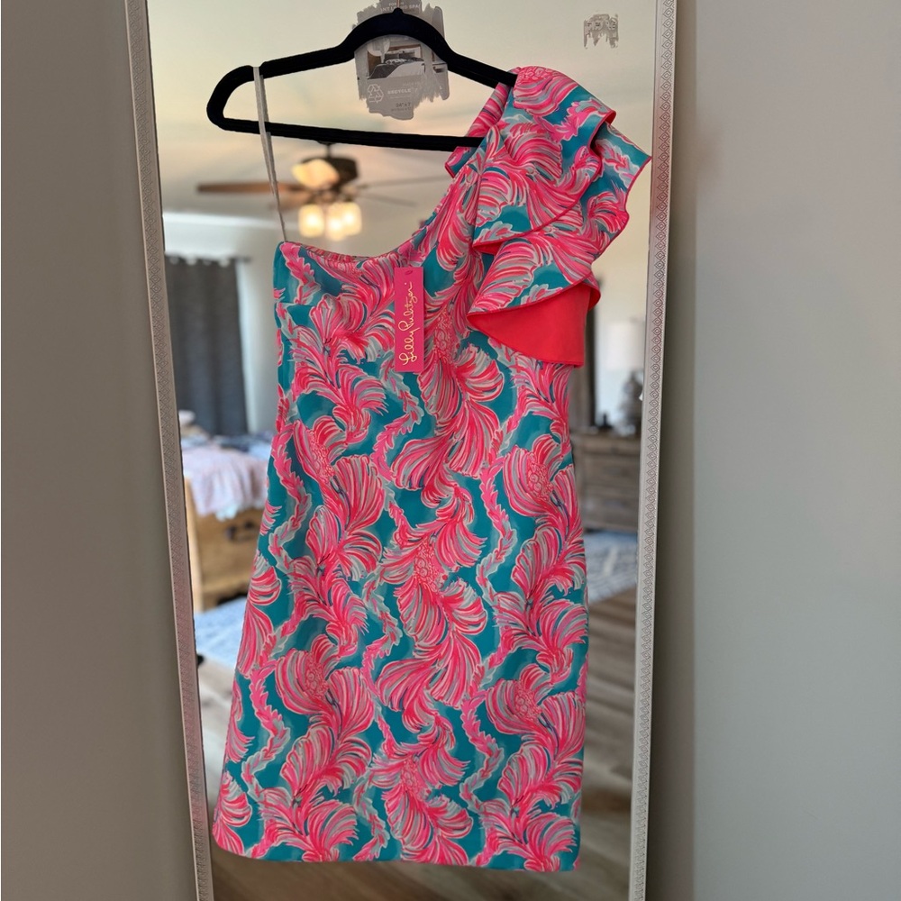 Lilly Pulitzer Pink and Blue Tropical Dress